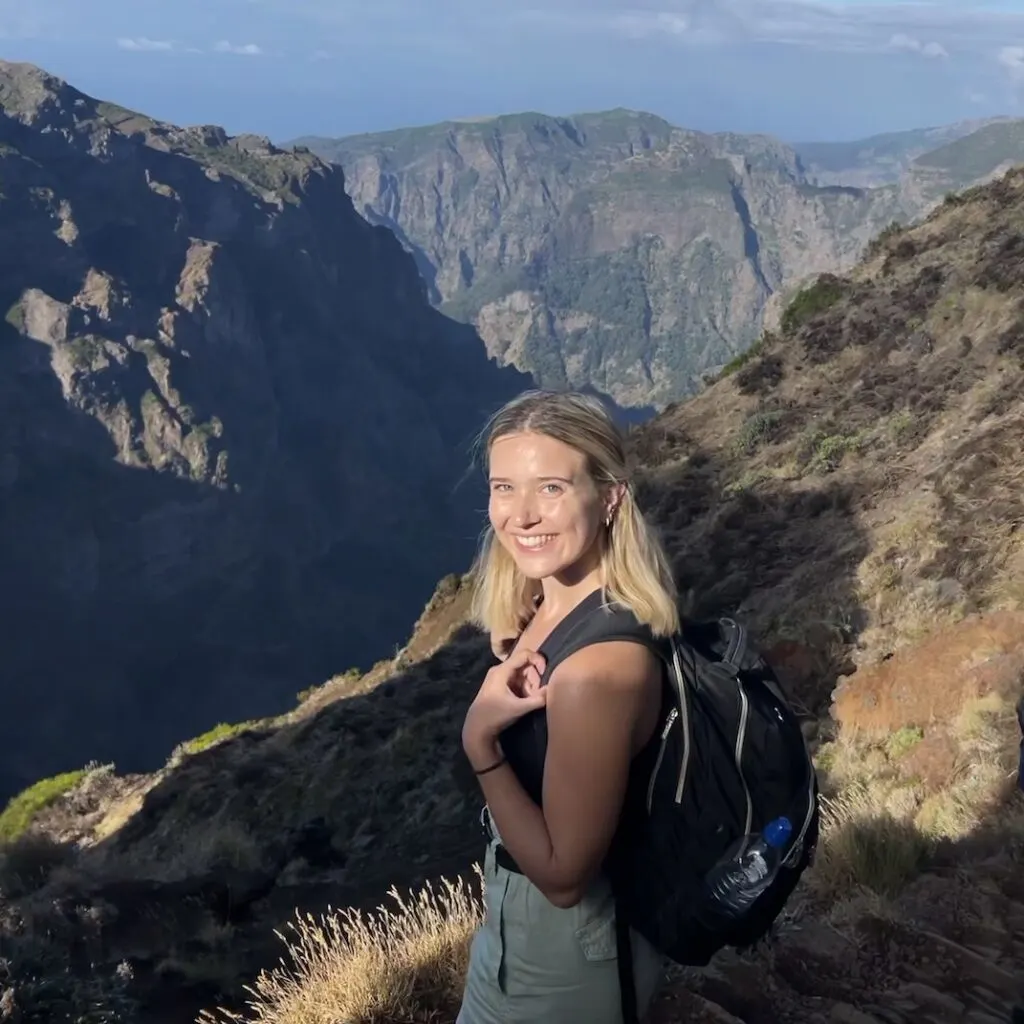 Katie Treharne, author of Madeira On The Map, on the PR1 trail in Madeira.